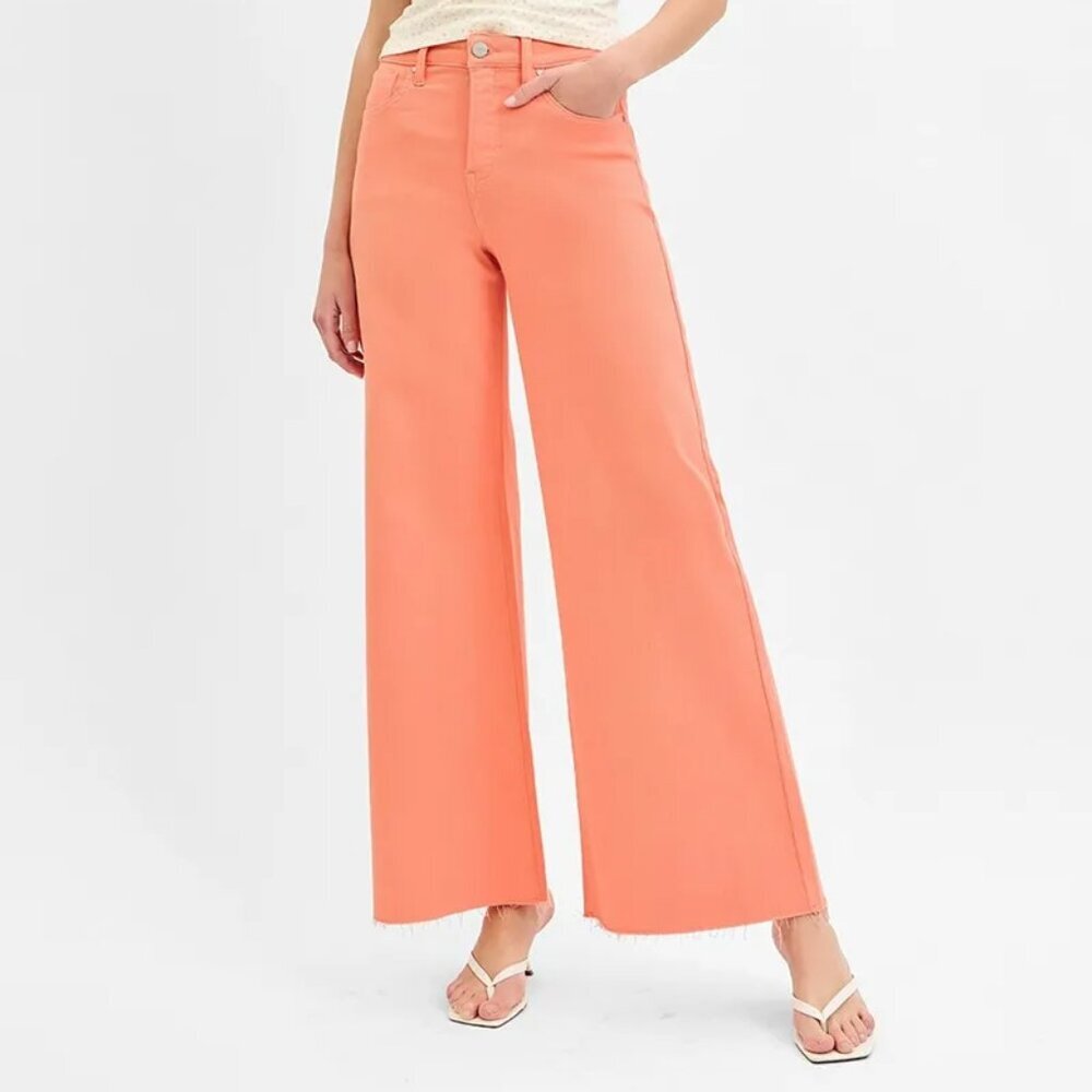 RISEN Full Size Tummy Control‎ High Rise Wide Leg Palazzo Jeans Plus Size